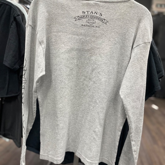 Vintage Harley-Davidson Long Sleeve Shirt Women’s L Gray Biker Graphic Tee - Picture 5 of 7